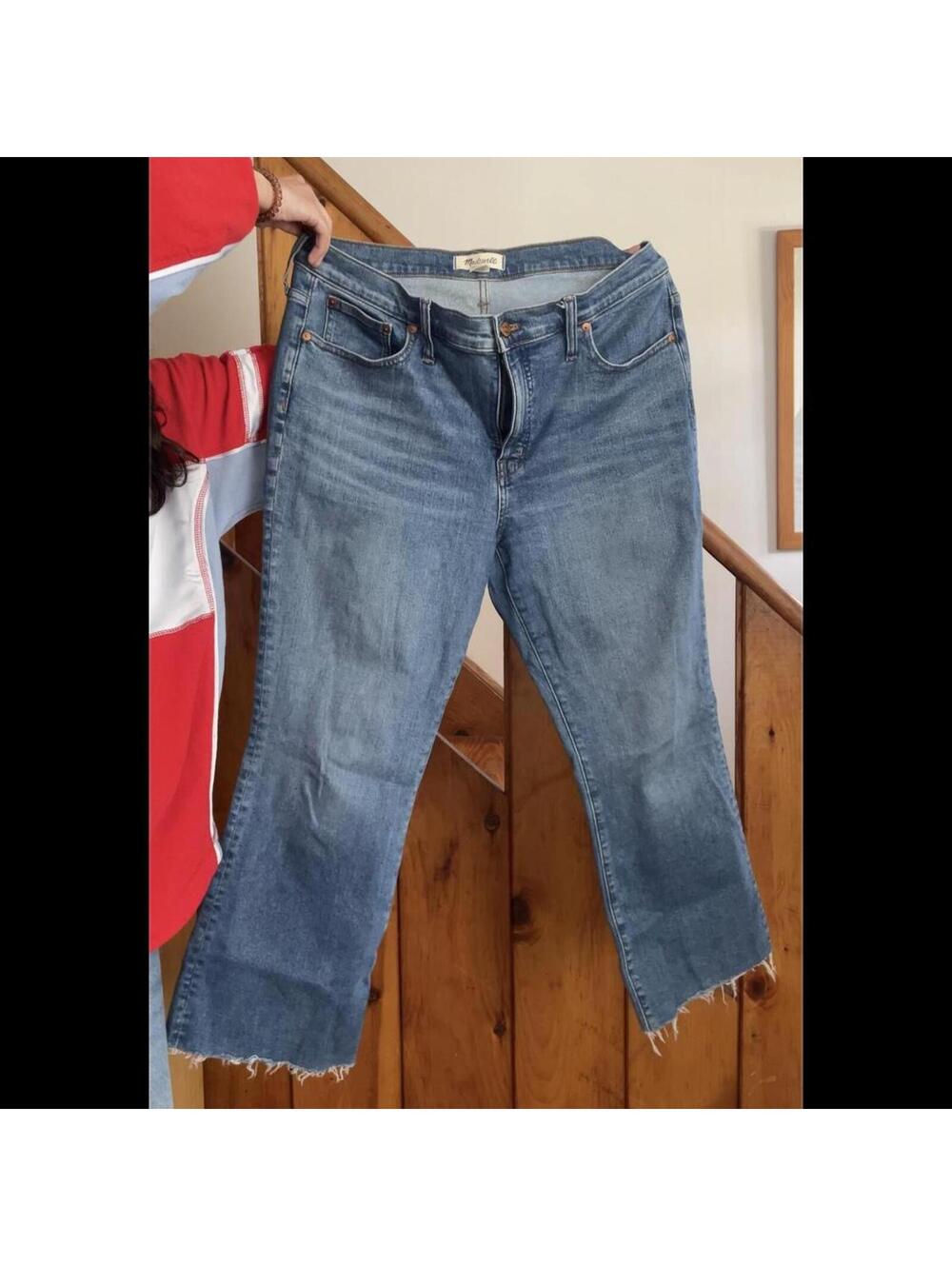 Madewell blue denim mid rise kick out bootcut jeans size 33